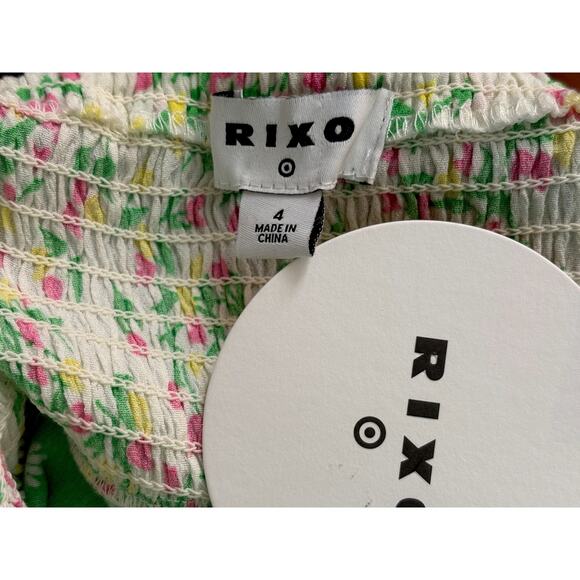 Rixo x Target Dress Women Sz 4 Daisy Smocked Milk Maid Floral Boho NWT Y2K - Picture 12 of 12